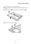 Page 39Appendix A. CRU instructions
33
To replace the hard disk drive, do the following:
1Remove the battery pack. For details, see “Replacing the battery pack” on 
page 31.
2Remove the screws  , and then remove the bottom slot cover  .
3Remove the frame fixing screws  .
ab
1
2
1
c
3
3 