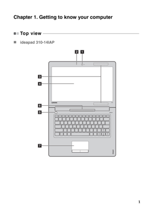 Page 51
Chapter 1. Getting to know your computer
To p  v i e w   - - - - - - - - - - - - - - - - - - - - - - - - - - - - - - - - - - - - - - - - - - - - - - - - - - - - - - - - - - - - - - - - - - - - - - - - - - - - - - - - - - - - - - - - - - - - - - - - - - - 
„ideapad 310-14IAP
g
f
d 
c
e
ab 