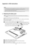 Page 3933
Appendix A. CRU instructions
Replacing the battery pack - - - - - - - - - - - - - - - - - - - - - - - - - - - - - - - - - - - - - - - - - - - - - - - - - - - - - - - - - - - - - - 
To  r e p l a c e  the battery pack, do the following:
1Turn off the computer. Disconnect the AC power adapter and all cables 
from the computer.
2Close the computer display and turn the computer over.
3Unlock the manual battery pack latch . Slide the spring-loaded latch to 
the unlocked position to eject the battery pack...