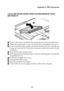 Page 45Appendix A. CRU instructions
39
Lenovo G50-30/G50-45/G50-70/G50-70m/G50-80/G50-80 Touch/
Z50-70/Z50-75
8Remove the screws and detach the metal frame from the hard disk drive.
9Attach the metal frame to a new hard disk drive and tighten the screws.
0Put the hard disk drive gently into the hard disk drive bay with the tab
facing upwards and the connectors facing each other; then push it firmly
into space.
AReinstall the frame fixing screws.
BAfter aligning the attachment clips with their matching gaps,...