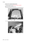 Page 1044-16Lexmark™ E450dn 4512-630  
Developer drive coupling assembly removal
1.
Remove the left side cover. See “Left side cover removal” on page 3-4.
2.Place the machine on its right side.
Note:  Be sure to protect the machine from marring.
3.Remove the six screws (A), the machine screw (B), and the ground cable screw (C).
4.Lift the main motor drive, and disconnect the motor cable (D). 
ABC 