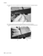 Page 1224-34Lexmark™ E450dn 4512-630  
5.Rotate the link, and turn it to separate it from the plastic shaft (C). Be careful to not damage the adjacent 
gear.
6.Unsnap the shaft from its pivot, which is attached to the back of the LVPS/HVPS shield (D).
7.Align the link end of the shaft with the opening in the side frame, and remove the shaft and spring anchor 
(E). 