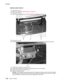 Page 1244-36Lexmark™ E450dn 4512-630  
Operator panel removal
1.
Open the front cover.
2.Remove the bezel. See “Bezel removal” on page 3-12.
3.Remove the screw (A).
4.Remove the face plate which surrounds the bezel by unlatching the four tabs (B).
5.Close the front cover.
6.Disconnect the cable (C). (The LED operator panel connects the same as the LCD panel as shown.)
7.Unlatch the four latches on the panel cover.
8.Pull the bottom edge out until it slides in a downward motion out of its retainers.
9.Slide the...