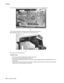 Page 964-8Lexmark™ E450dn 4512-630  
8.Disconnect the cable (E) of the narrow media sensor from J10 on the controller card. 
9.Free the cable while noting which top frame opening it goes through.
10.Release the latches (F) on both sides to unhook the top cover. 
11.Lift and remove the top cover. 
Installation note: 
•Be sure to re-route the cable back through the same hole.
•Be sure that the ground strap aligns at screw (C).
•Verify the proper alignment of the top cover with the paper exit guide along the...