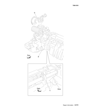 Page 489Repair information4-111
7500-XXX
D
Rear
B
Boss Right
C 