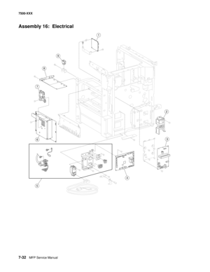 Page 7627-32MFP Service Manual 7500-XXX
Assembly 16:  Electrical 
7
5
9
6
4
8
3
2
1 