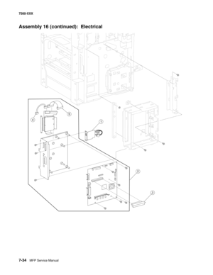 Page 7647-34MFP Service Manual 7500-XXX
Assembly 16 (continued):  Electrical
3
2
1
5
4 