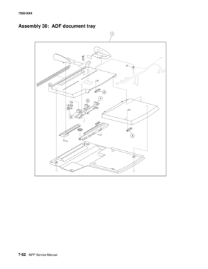 Page 7927-62MFP Service Manual 7500-XXX
Assembly 30:  ADF document tray
4
2
1
5
6
3 