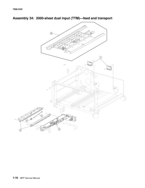 Page 8007-70MFP Service Manual 7500-XXX
Assembly 34:  2000-sheet dual input (TTM)–feed and transport 
2
1
3
6
5
4 