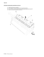 Page 5684-190MFP Service Manual 7500-XXX
Actuator/media guide assembly removal
1.Open the ADF left cover assembly.
2.Lift the separation roll guide assembly (A) to its uppermost position.
3.Remove the two screws securing the actuator/media guide assembly (B) to the ADF.
4.Remove the actuator/media guide assembly (B).
A
Rear
B 