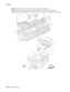 Page 5704-192MFP Service Manual 7500-XXX
Warning:  Do not touch the rubber surface of the ADF registration roll assembly (H).
Note:  Before reinstalling the registration secondary drive belt (E), ensure that it is routed properly.
Note:  Loosen and then retighten the two screws that set the belt tension after tension spring (C) is attached.
Plastic
clipIG
C
E
F D
Front
H
Plastic
clip
A
B 