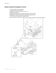 Page 5844-206MFP Service Manual 7500-XXX
Sensor (document tray length 2) removal
1.Open the ADF left cover assembly.
2.Lift the document tray assembly.
3.Remove the five screws securing the cover (A). 
4.Remove the cover (A).
5.Remove the connector from the sensor (document tray length 2) (B).
6.Release the hook securing the sensor (document tray length 2) (B).
7.Remove the sensor (document tray length 2) (B).
Note:  The sensor (document tray length 1) and the sensor (document tray length 2) are identical.
A
B...