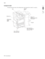 Page 361-4Service Manual 7510
Go Back Previous
Next
Configured model 
The following illustration shows a fully configured printer. Items denoted with an asterisk (*) are options. 
Finisher* Bridge unit*
(Used in conjunction
with finisher)
Duplex unit
Multipurpose
feeder
(MPF)
Tray 1 and tray 2
(500 sheet trays)Tray 3 and tray 4
850+1150 sheet dual
input tray (TTM) Operator
panel
ADF 