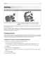 Page 121Scanning
Automatic document feeder (ADF)Scanner glass
Use the ADF for multiple‑page documents. Use the scanner glass for single pages, small items (such as postcards or
photos), transparencies, photo paper, or thin media (such as magazine
clippings).
The scanner lets you scan documents directly to a File Transfer Protocol (FTP) server. Only one FTP address may be
sent to the server at a time.
Once an FTP destination has been configured by your system support person, the name of the destination becomes...