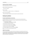 Page 268Cannot scan from a computer
These are possible solutions. Try one or more of the following:
CHECK THE DISPLAY FOR ERROR MESSAGES
Clear any error messages.
CHECK THE POWER
Make sure the printer is plugged in, the power is on, and Ready appears.
CHECK THE CABLE CONNECTIONS
Make sure the network or USB cable is securely connected to the computer and the printer.
Solving fax problems
Fax and e-mail functions are not set up
The indicator light blinks red until you set up fax and e‑mail. To set up fax and...