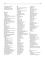 Page 314431–438 paper jams  240
455 staple jam  240
460–461 paper jams  239
Job Accounting menu  199
L
labels, paper 
tips  84
letterhead 
copying on  90
loading, 2000‑sheet high‑capacity
feeder  64
loading, multipurpose feeder  83
loading, trays  83
letterhead printing  83
light colored line, white line, or
incorrectly colored line appears on
prints  279
light, indicator  13
linking 
exit bins  70
linking exit bins  70
linking trays  69
Load Manual Feeder with [custom
string]  249
Load Manual Feeder with...