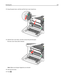 Page 1182Grasp the green lever, and then pull the fuser cover toward you.
3Hold the fuser cover down, and then remove the jammed paper.
The fuser cover closes when released.
Note: Make sure all paper fragments are removed.
4Close the front door.
5Press . Clearing jams118 