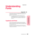 Page 345Understanding Fonts
Appendix
Understanding Fonts329
Appendixes
Understanding
Fonts
A
This appendix contains basic information about fonts, their charac-
teristics, and the specific fonts available in PCL emulation, and
PostScript Level 2 emulation.
Note:PCL emulation refers to printer emulation when it is
responding to either PCL 5 or PCL 6 data stream com-
mands. Differences in the way fonts are handled when in
PCL 5 emulation or PCL 6 emulation are noted in this
appendix.
Typefaces and Fonts
Afontis a...