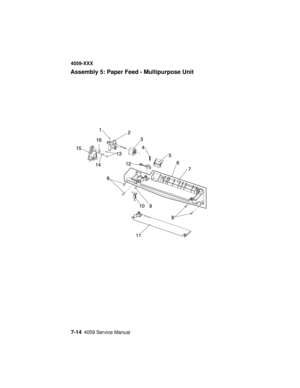 Page 2667-144059 Service Manual
4059-XXX
Assembly 5: Paper Feed - Multipurpose Unit 