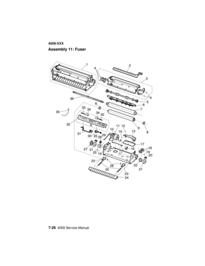 Page 2787-264059 Service Manual
4059-XXX
Assembly 11: Fuser 