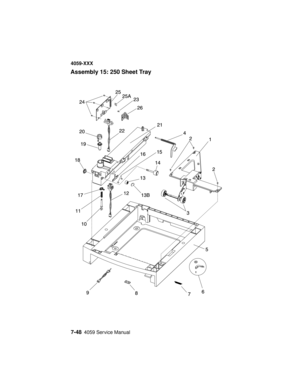 Page 3007-484059 Service Manual
4059-XXX
Assembly 15: 250 Sheet Tray 