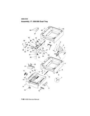 Page 3087-564059 Service Manual
4059-XXX
Assembly 17: 500/500 Dual Tray 