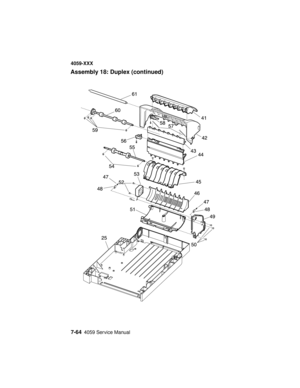 Page 3167-644059 Service Manual
4059-XXX
Assembly 18: Duplex (continued) 