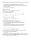 Page 734Press the up or down arrow button until Print Fonts appears, and then press .
5Press the up or down arrow button until  appears next to PCL Fonts, PostScript Fonts, or PPDS
Fonts, and then press 
.
After the font sample list prints, Ready appears.
Printing a directory list
A directory list shows the resources stored in flash memory or on the hard disk.
1Make sure the printer is on and Ready appears.
2From the printer control panel, press .
3Press the up or down arrow button until Reports appears, and...