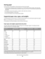 Page 46Storing paper
Use these paper storage guidelines to help avoid jams and uneven print quality:
For best results, store paper where the temperature is 21°C (70°F) and the relative humidity is 40%. Most label
manufacturers recommend printing in a temperature range of 18 to 24°C (65 to 75°F) with relative humidity between
40 and 60%.
Store paper in cartons when possible, on a pallet or shelf, rather than on the floor.
Store individual packages on a flat surface.
Do not store anything on top of individual...