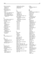 Page 178Ethernet networking 
Macintosh  36
Windows  36
Ethernet port  27
exterior of the printer 
cleaning  111
e‑mail 
notice of low supply level  121
notice of paper jam  121
notice of paper needed  121
notice that different paper is
needed  121
F
factory defaults, restoring  121
FCC notices  164, 168
fiber optic 
network setup  36
finding 
information  10
publications  10
Web site  10
Finishing menu  102
firmware card 
installing  24
flash memory card 
installing  24
troubleshooting  150
font sample list...