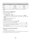 Page 86Choose a fax quality that best suits the capacity of the receiving fax machine and the quality of the original document.
QualityBlack resolutionColor resolution
Standard200 x 100200 x 200
Fine200 x 200200 x 200
Superfine300 x 300200 x 200
Ultrafine300 x 300 (half-toned)200 x 200
When sending a fax, after entering the fax number, press the arrow buttons to select a fax quality, and then
press 
.
How do I send a fax at a scheduled time?
1From the printer control panel, press .
2Enter or select a fax...