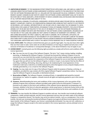 Page 1663LIMITATION OF REMEDY. TO THE MAXIMUM EXTENT PERMITTED BY APPLICABLE LAW, ANY AND ALL LIABILITY OF
LEXMARK UNDER THIS SOFTWARE LICENSE AGREEMENT IS EXPRESSLY LIMITED TO THE GREATER OF THE PRICE PAID
FOR THE SOFTWARE PROGRAM AND FIVE U.S. DOLLARS (OR THE EQUIVALENT IN LOCAL CURRENCY). YOUR SOLE
REMEDY AGAINST LEXMARK IN ANY DISPUTE UNDER THIS SOFTWARE LICENSE AGREEMENT SHALL BE TO SEEK TO
RECOVER ONE OF THESE AMOUNTS, UPON PAYMENT OF WHICH LEXMARK SHALL BE RELEASED AND DISCHARGED
OF ALL FURTHER...