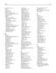 Page 215LexLink menu  115
linking 
exit bins  64
linking trays  63
Load  with   152
Load manual feeder with   151
Load staples  152
loading 
2000‑sheet tray  56
250‑sheet tray (standard or
optional)  52
550‑sheet tray (standard or
optional)  52
card stock  59
envelopes  59, 62
letterhead in 2000‑sheet tray  56
letterhead in multipurpose
feeder  59
letterhead in trays  52
multipurpose feeder  59
transparencies  59
M
Macintosh 
wireless network installation  41
maintenance kit 
ordering  171
memory card...