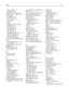 Page 210output expander  176
paper trays  175
StapleSmart II finisher  176
printer problems, solving basic  170
printer status 
[PJL RDYMSG]  150
Hex Trace ready  147
not ready  150
Printing  150
printing 
changing paper size or type  75
directory list  81
font sample list  81
from flash drive  80
from Macintosh  74
from Windows  74
installing printer software  42
menu settings page  42
network setup page  42
print quality test pages  82
printing confidential and other held
jobs 
from Macintosh computer  79
from...