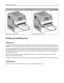 Page 40Without an optional StapleSmart II FinisherWith an optional StapleSmart II Finisher
LETTERHEAD
Duplex (two‑sided) printing
LETTERHEAD
Duplex (two‑sided) printing
Linking and unlinking trays
Linking trays
Tray linking is useful for large print jobs or multiple copies. When one linked tray is empty, paper feeds from the next
linked tray. When the Paper Size and Paper Type settings are the same for any trays, the trays are automatically linked.
The printer automatically senses the Paper Size setting...