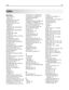 Page 209Index
Numerics
1,150‑‑sheet tray 
loading  49
1565 Emulation error, load
emulation option  152
2,000‑sheet dual input trays 
installing  25
loading  49
2,000‑sheet high capacity feeder 
installing  25
2000‑sheet high capacity feeder 
loading  47
30 Invalid refill, change
cartridge  144
31.yy Replace defective or missing
cartridge  144
32 Cartridge part number
unsupported by device  145
34 Incorrect media, check  guides  145
34 Short paper  145
35 Insufficient memory to support
Resource Save feature  145...