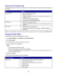 Page 18Using the Print Properties tabs
All of the print settings are on the three main tabs of the Print Properties software: Quality/Copies, Paper Setup, and
Print Layout.
TabOptions
Quality/CopiesSelect a Quality/Speed setting.
Select a Paper Type.
Customize how the printer prints several copies of a single print job:
collated or normal.
Choose Automatic Image Sharpening.
Choose to have the last page printed first.
Paper SetupSpecify the size of paper loaded.
Select the orientation of the document on the...