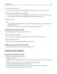 Page 192TEXT IS LIGHT OR DISAPPEARING
From the printer control panel, press the Content button until the light comes on next to Text or Text/Photo.
THE OUTPUT APPEARS WASHED OUT OR OVEREXPOSED
From the printer control panel, press the Content button until the light comes on next to Text/Photo or Photo.
From the printer control panel, press the Darkness button and change to a darker setting.
THE PRINT IS SKEWED
Notes:
If you are loading your original document in the ADF, adjust the ADF paper guides so they touch...