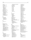 Page 231features 
Scan Center  104
fiber optic 
network setup  31
finding 
information  8
publications  8
Web site  8
Finishing menu  136
flash drive  59
Flash Drive menu  132
flash memory card 
installing  19
troubleshooting  199
font sample list 
printing  65
Formatting Flash  177
forwarding faxes  99
G
green settings 
Eco‑Mode  35
Power Saver  36
Quiet Mode  37
H
Hex Trace  177
I
Image menu  143
information, finding  8
installation 
wireless network  27, 28
installing 
options in driver  25
printer software...