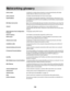 Page 136Networking glossary
ad hoc modeA setting for a wireless device that lets it communicate directly with other
wireless devices without an access point or router
ad hoc networkA wireless network that does not use an access point
AutoIP addressAn IP address automatically assigned by a network device. If the device is set
to use DHCP, but no DHCP server is available, an AutoIP address may be assigned
by the device.
BSS (Basic Service Set)Basic Service Set describes the type of wireless network that you are...