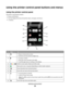 Page 20Using the printer control panel buttons and menus
Using the printer control panel
The printer control panel contains:
Power on/off button
Two-line display that shows the printer status, messages, and menus
11 buttons
OK
COPYSCANPHOTO START
ON
1
3
4
5
67
8
9
12
11
210
PressTo
1Return to the previous screen.
Exit from one menu level to a higher one.
2Increase a number.
Move the cursor one place to the right.
Scroll through menus or settings on the display.
3/ Switch to color mode or black-and-white mode....