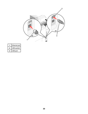 Page 301Ethernet port
2USB symbol
3USB port
 
30
Downloaded From ManualsPrinter.com Manuals 