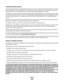 Page 203Limited warranty service
The warranty period starts on the date of original purchase as shown on the purchase receipt and ends 12 months
later provided that the warranty period for any supplies and for any maintenance items included with the printer
shall end earlier if it, or its original contents, are substantially used up, depleted, or consumed.
To obtain warranty service you may be required to present proof of original purchase. You may be required to deliver
your product to the Remarketer or...