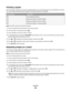 Page 68Printing a poster
The Poster option enables you to copy one original image onto several pages that can be assembled into a poster.
The current Reduce/Enlarge setting is applied. The following options are available:
Poster settingDescription
OffTurns off poster printing
2x2Copies the image to 4 sheets of paper
3x3Copies the image to 9 sheets of paper
4x4Copies the image to 16 sheets of paper
Note:  The ADF cannot be used with this feature.
1Load an original document facedown on the scanner glass.
2From...