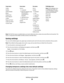 Page 28Copy menu Scan menu Fax menu PictBridge menu
Copies
Quality
Lighter/Darker
Resize
Original Size
Photo Reprint
Collate
Pages per Sheet
Copies per Sheet
Content TypeScan to
Computer
Network (appears only
if the printer is
connected to a
network)
USB Flash Drive
Memory Card
Quality
Original SizeFax to
Quality
Standard
Fine
Superfine
Ultrafine
Lighter/Darker
Original Size
Letter
A4
Schedule Fax
Send Now
Send Later
View Pending
Address BookNote: The PictBridge menu
is enabled only when you
insert a...