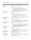 Page 194Menu itemDescription
Symbol Set
10U PC‑8
12U PC‑850Specifies the symbol set for each font name
Notes:
10U PC‑8 is the US factory default setting.
12U PC‑850 is the international factory default setting.
A symbol set is a set of alphabetic and numeric characters, punctuation,
and special symbols. Symbol sets support the different languages or
specific programs such as math symbols for scientific text. Only the
supported symbol sets are shown.
PCL Emulation Settings
Pitch
0.08–100Specifies the font pitch...