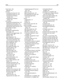 Page 282Power Saver  196
adjusting  231
print job 
canceling from Mac OS 9  107
canceling from Mac OS X  107
canceling from Windows
desktop  106
canceling from Windows
taskbar  106
print quality 
cleaning the printhead lenses  215
cleaning the scanner glass  225
replacing photoconductor(s)  219
replacing the waste toner box  210
print quality test pages,
printing  106
print quality troubleshooting 
blank pages  254
characters have jagged edges  254
clipped images  254
dark lines  255
gray background  255
light...