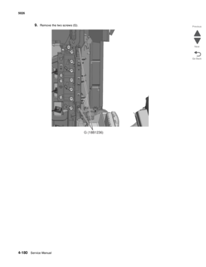 Page 4264-180Service Manual 5026 
Go Back Previous
Next
9.Remove the two screws (G). 
G (18B1236) 