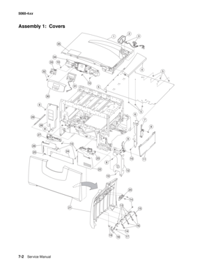 Page 340
7-2Ser vice Manual
5060-4
xx   
Assembly 1:  Covers 