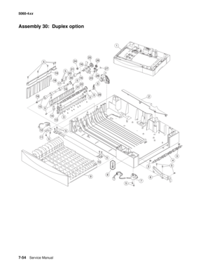 Page 392
7-54Service Manual
5060-4
xx   
Assembly 30:  Duplex option 